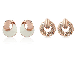 Estele Valentines Day Gift Rose Gold plated stud Earrings for Girls/Womens