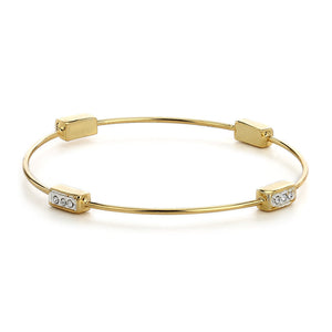 Estele Gold Plated White Austrian Crystal Stone Womens Bracelet
