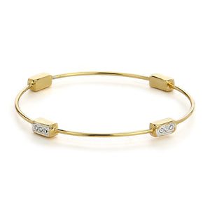 Estele Gold Plated White Austrian Crystal Stone Womens Bracelet