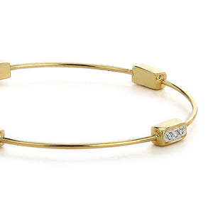 Estele Gold Plated White Austrian Crystal Stone Womens Bracelet