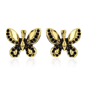 Estele Valentines Day Gift Gold Plated Pearl Lady bug Stud Earrings(GOLD & RED)