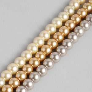 Estele - Charming multi-colour three line Glass Pearl Choker