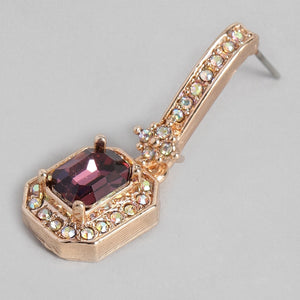 Estele Purple lusture stone drop latest earrings for women