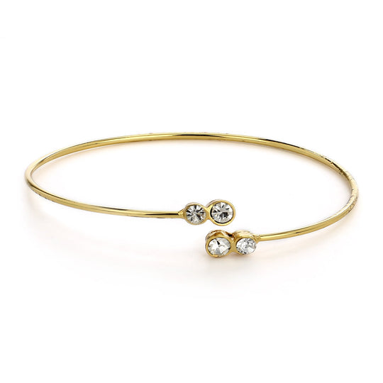 Gold Plated White Stone Bracelet For Womens