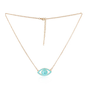 Turquoise Blue Enamel Evil Eye Pendant