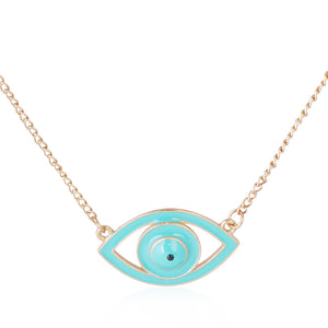 Turquoise Blue Enamel Evil Eye Pendant