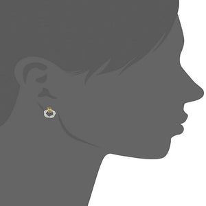Estele  Gold Plated Bud Flower Dangle Earrings for women