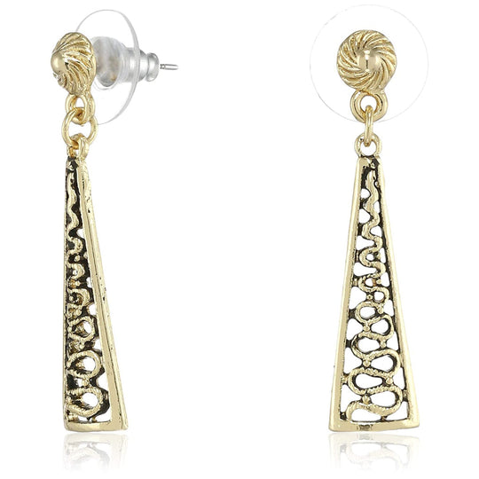 Estele  Oxidized Gold Plated Eiffel  Dangle Earrings for women