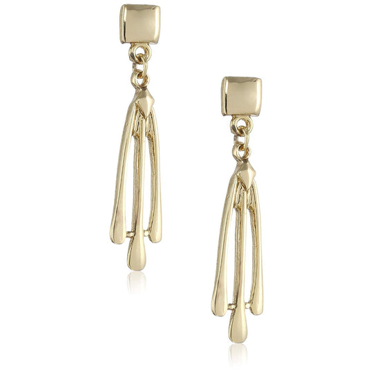 Estele Gold Plated Trident Dangle Earrings for women