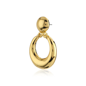 Gold Tone Plated Round Small Drop Earrings
