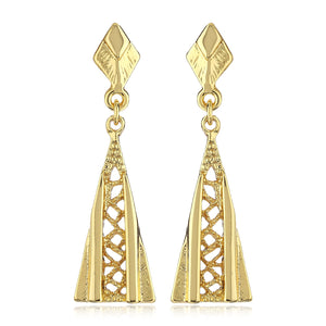 Gold Plated Long Drop Earrings for Womens