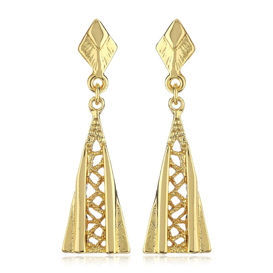 Gold Plated Long Drop Earrings for Womens