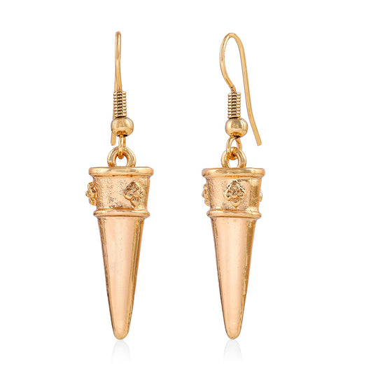 Western Statement Style Gold Toned Drop Earrings