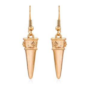 Western Statement Style Gold Toned Drop Earrings