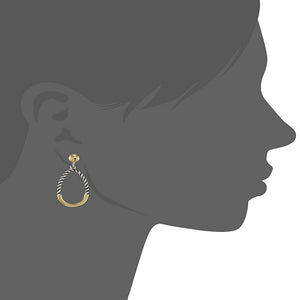 Estele  Gold and Silver Plated Twisted swing Dangle Earrings for women