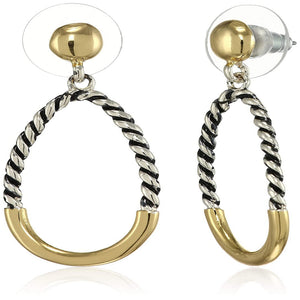 Estele  Gold and Silver Plated Twisted swing Dangle Earrings for women