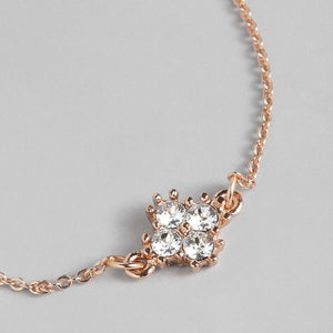 Estele Rose Gold Plated Primrose Flower Chain Bracelet for women