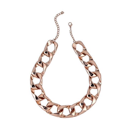 Estele Rose Gold Plated Cuban Necklace for Women/ Men
