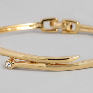 Estele Gold Plated Parallel time Cuff Bracelet    for women