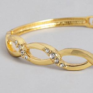 Estele  Gold Plated DNA Twist Cuff Bracelet   for women