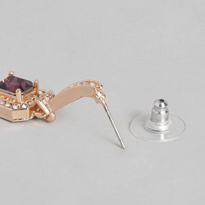 Estele Purple lusture stone drop latest earrings for women