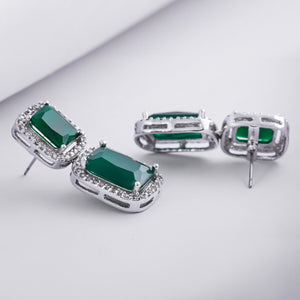 Aster Green emerald stones Earrings