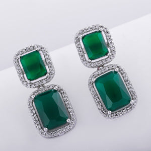 Aster Green emerald stones Earrings