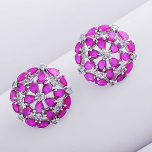 Luxor Ruby Diamond Studs Earrings