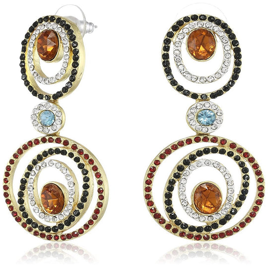 Estele  Gold and Silver Plated Orbit Dangle Earrings for women