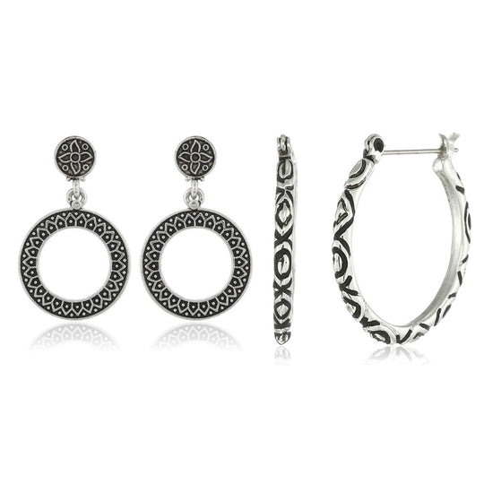Estele  Oxidised Combo Earrings
