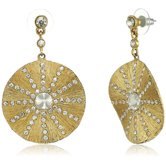 Estele  Gold Plated Beaming sun Dangle Earrings for women