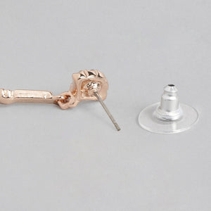 Estele Bling diamond gold plated studded sugarcane earrings for women
