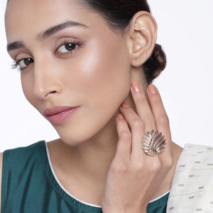 Fashion Rose gold Plated modern Cacti Ring for Women