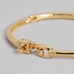 Estele Gold Plated Parallel time Cuff Bracelet    for women