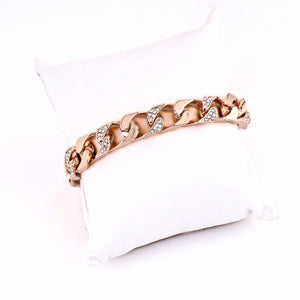 Estele Rose Gold Plated Dazzling Cuban Bracelet for Women/ Men