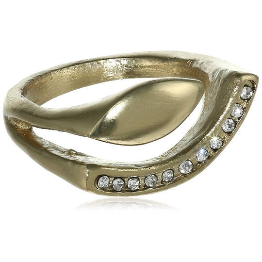 Estele gold plated ring latest design with white stones for women (non adjustable)