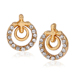 Crystal Gold Plated Queen Stud Earrings