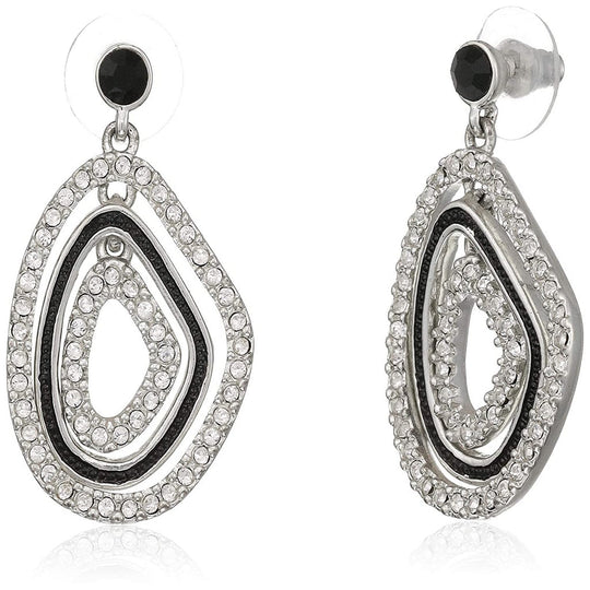 Estele Rhodium Plated Oyster rings Dangle Earrings for women