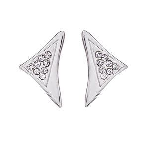 Estele Silver Plated Valentine special Triangle Necklace Set with Austrian Crystals