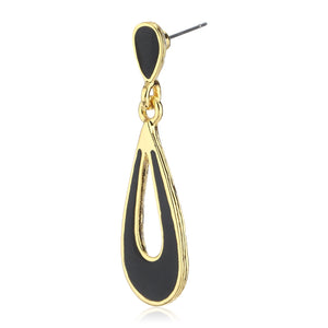 Black Enamel Small Drop Earrings