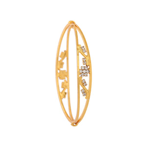 Estele Gold Plated Blooming Designer Bangle with Crystals