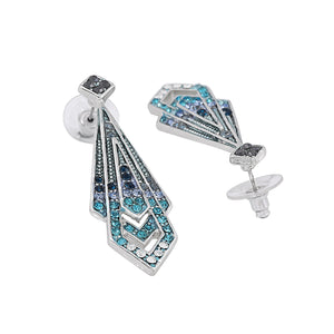 Estele Rhodium Plated Blue Tie  Chain Necklaces
