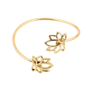 Estele Gold Plated Antique Floret Lotus Bracelet for Women