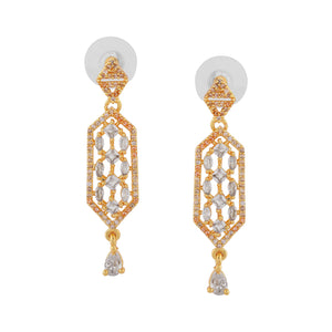 Estele Gold Plated CZ Sparkling Designer Earrings for Women