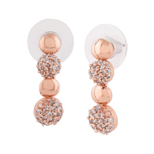 Estele Rose Gold Plated CZ Elegant Designer Earrings for Women