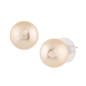 Estele Rhodium Plated Glowing Double Line Glass Pearl Necklace Set for Women