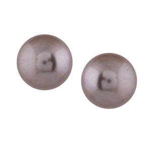 Estele Rhodium Plated Gorgeous Glass Pearl Stud Earrings for Women