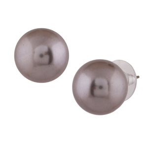 Estele Rhodium Plated Gorgeous Glass Pearl Stud Earrings for Women
