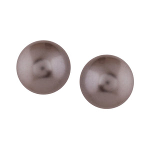 Estele Rhodium Plated Dazzling Glass Pearl Stud Earrings for Women