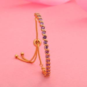 Estele Candy Bracelet with Blue American Diamonds Bracelet for women  ( adjustable)